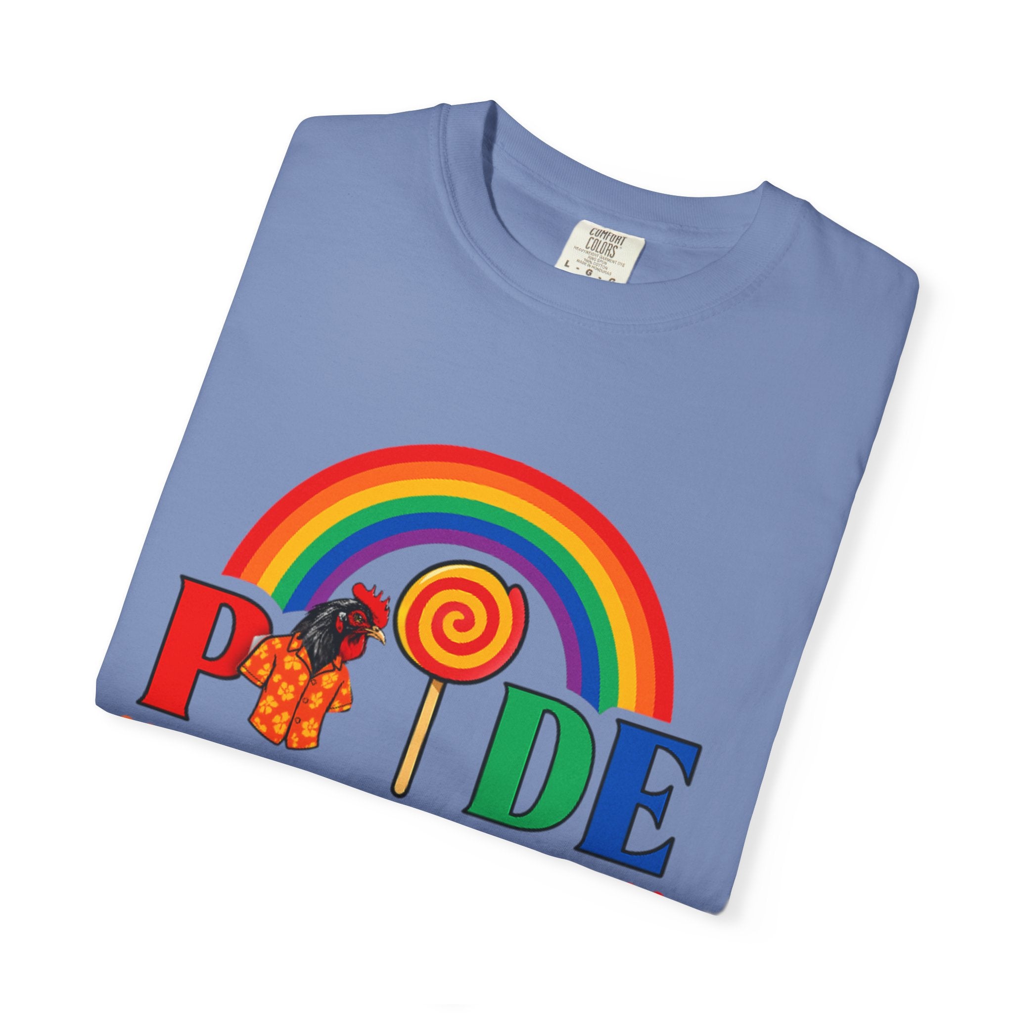 Pride Rainbow Lollipop T-Shirt — "PRIDE" ChickenPop Apparel Co. Graphic Tee