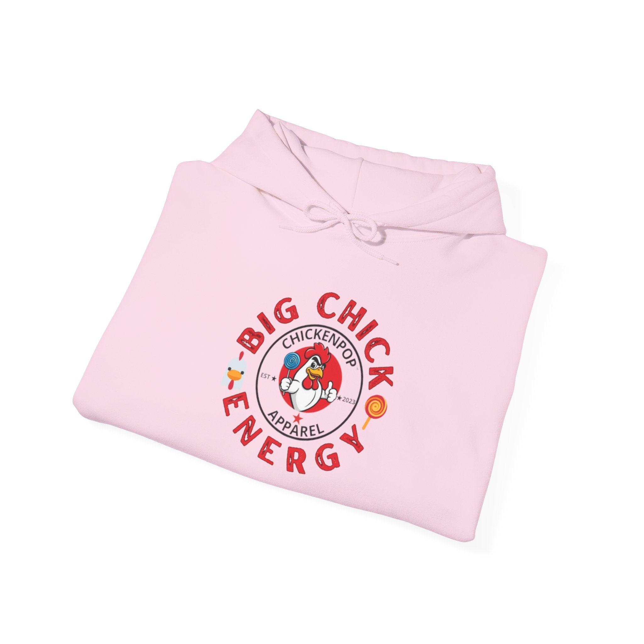 Big Chick Energy Unisex Hoodie — ChickenPop Apparel Logo Sweatshirt