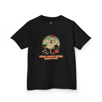 Mummy Chicken Mayhem T-Shirt: Funny Halloween Chicken Costume Shirt | Lil' Cluckers Spooky Apparel