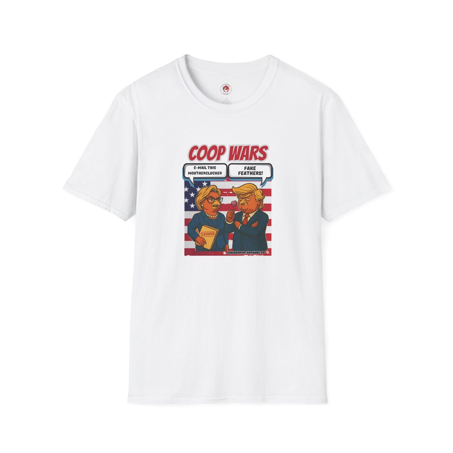 Coop Wars™ Tee – Hilaregg Cluckton vs. Cock-a-Doodle-Don | Political Chicken Fight Shirt
