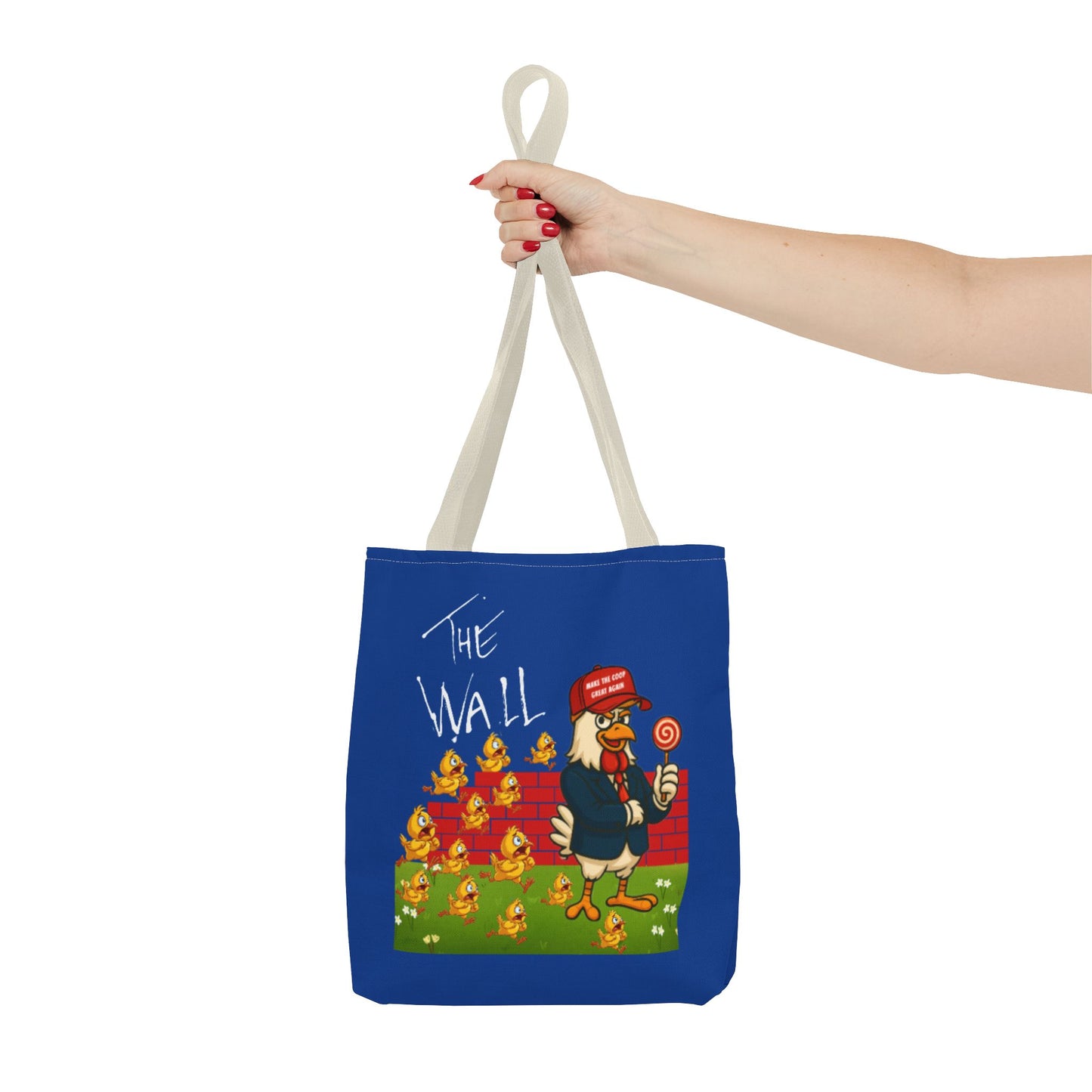Another Chick Thru The Wall Tote Bag – Funny Political Chicken Graphic | Durable Eco-Friendly Canvas Shopper for Everyday Use