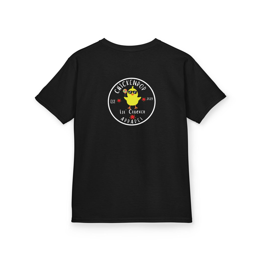 Lil’ Cluckers Original ChickenPop Logo Kids Tee – Fun Kids Graphic T-Shirt | Cute Cartoon Chicken Shirt for Boys & Girls