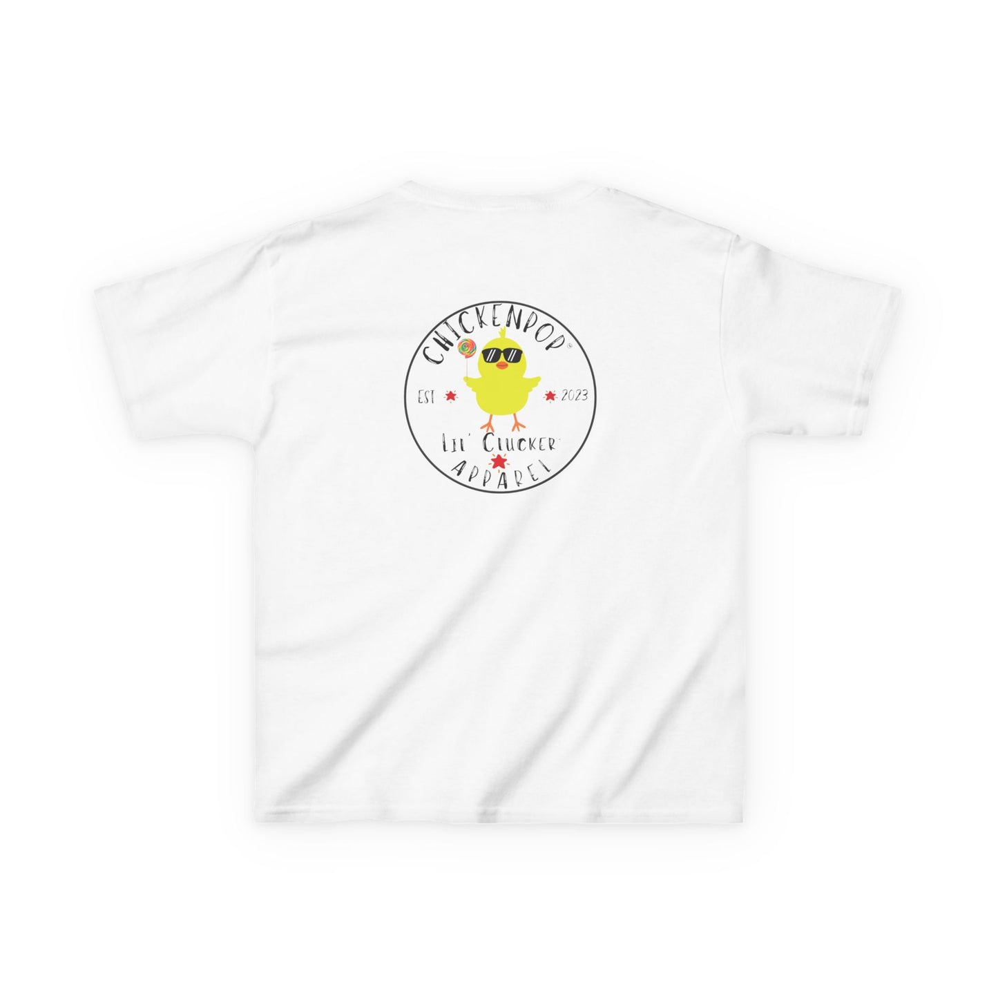 Lil’ Cluckers Original ChickenPop Logo Kids Tee – Fun Kids Graphic T-Shirt | Cute Cartoon Chicken Shirt for Boys & Girls
