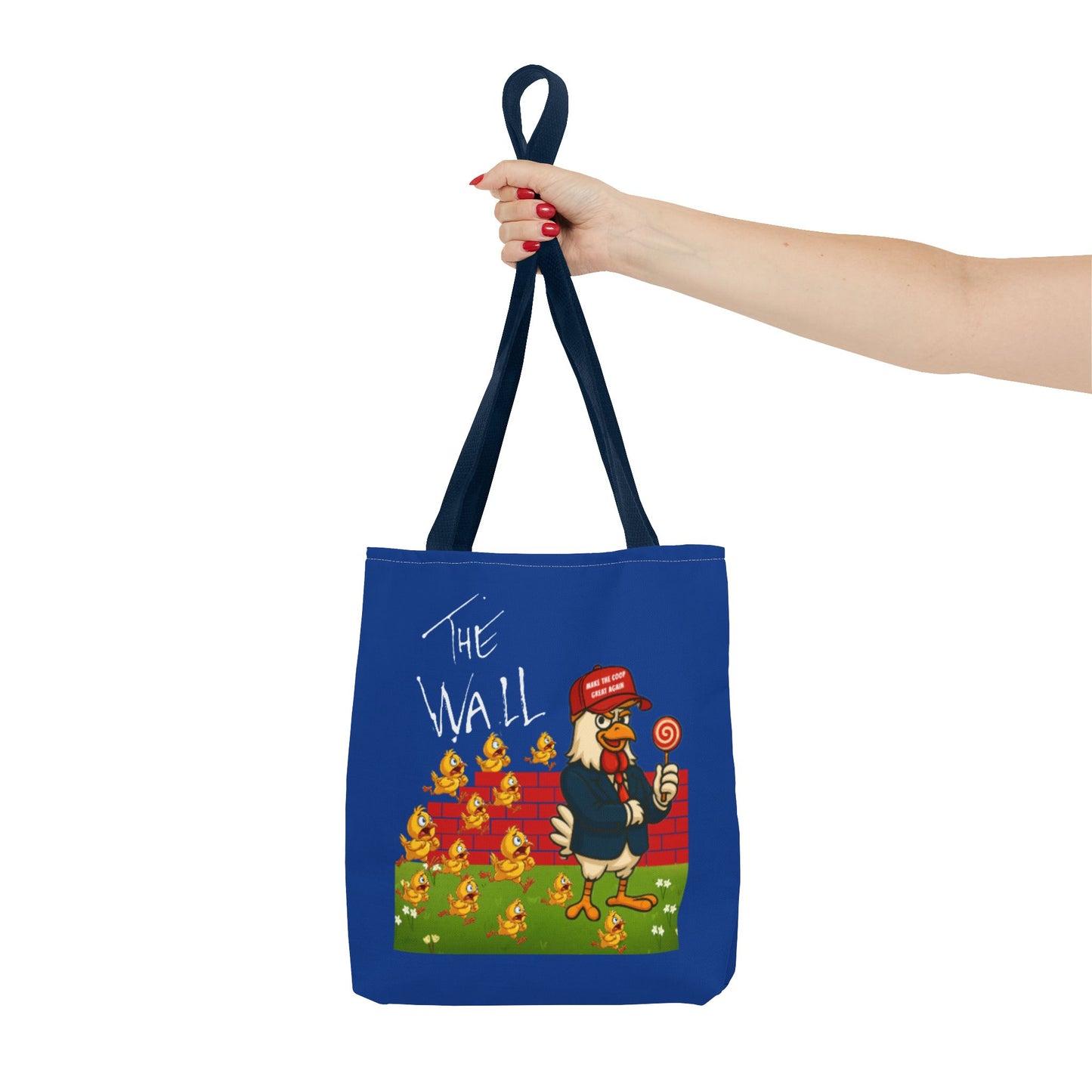 Another Chick Thru The Wall Tote Bag – Funny Political Chicken Graphic | Durable Eco-Friendly Canvas Shopper for Everyday Use