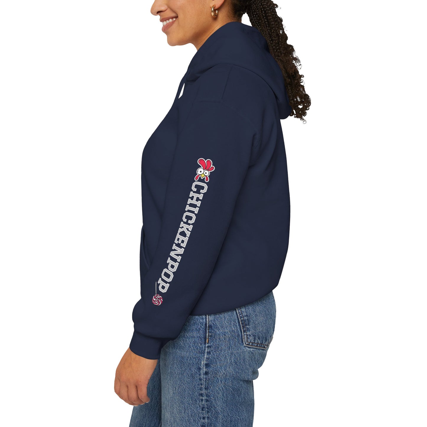 Cluck Around and Find Out Hoodie – Naughty Funny Chicken Hoodie with ChickenPop Logo Sleeve | Bold Unisex Graphic Sweatshirt