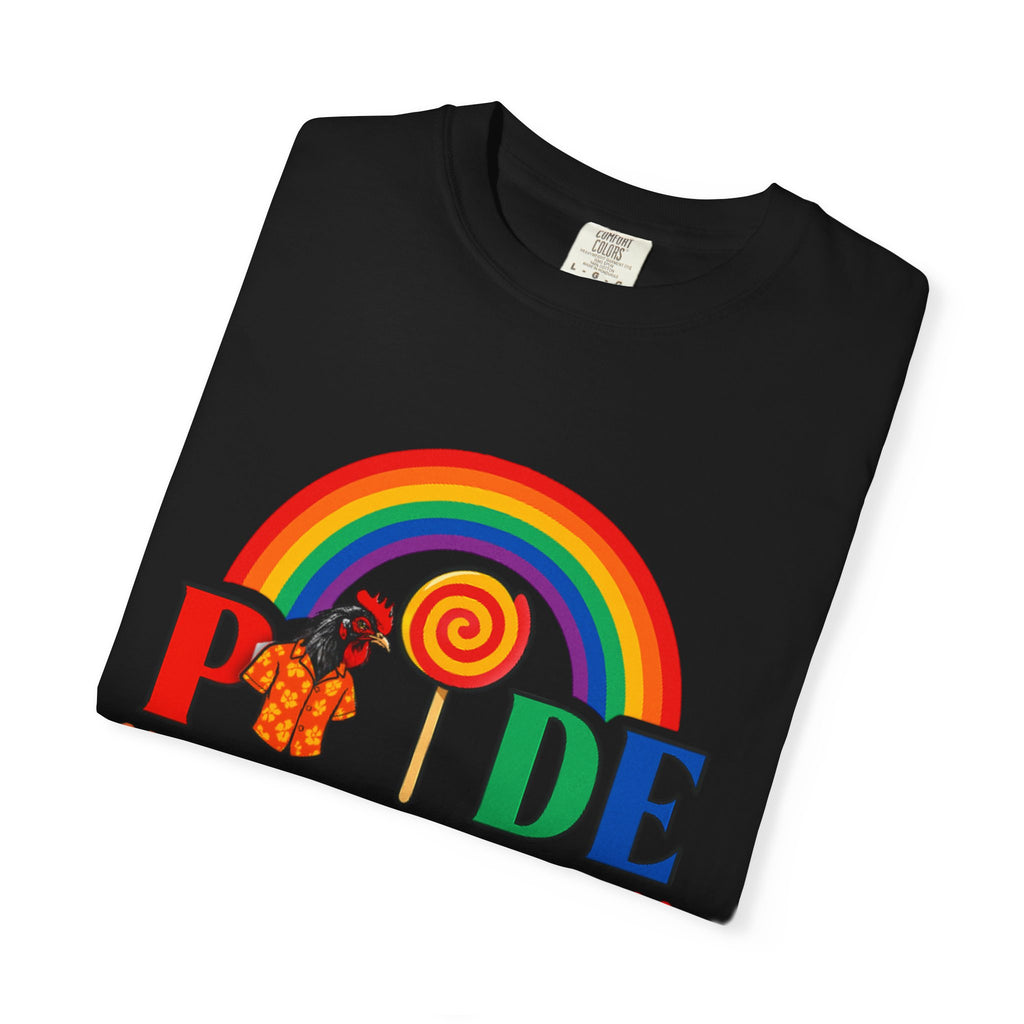 Pride Rainbow Lollipop T-Shirt — "PRIDE" ChickenPop Apparel Co. Graphic Tee