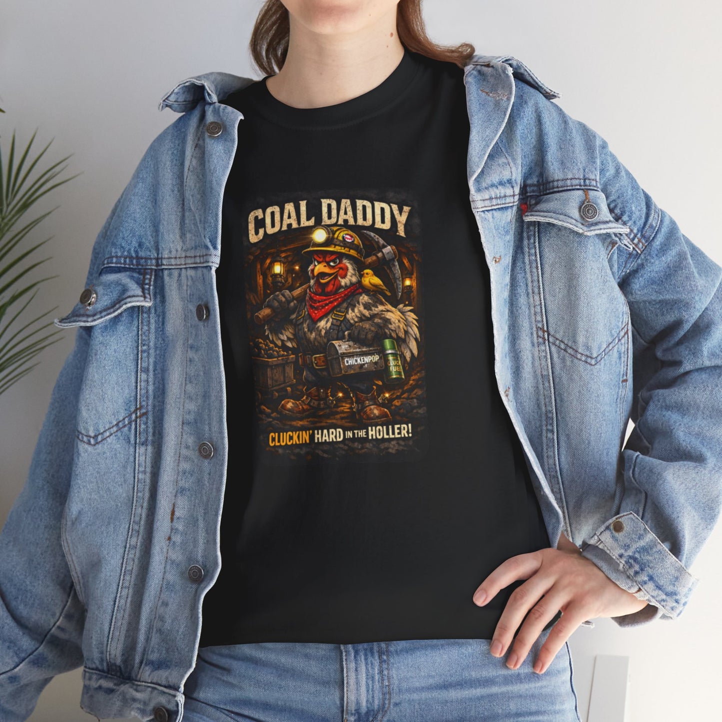 Coal Daddy “Cluckin’ Hard in the Holler” T-Shirt – Coop Daddy Underground Edition Black Graphic Tee | ChickenPop Apparel