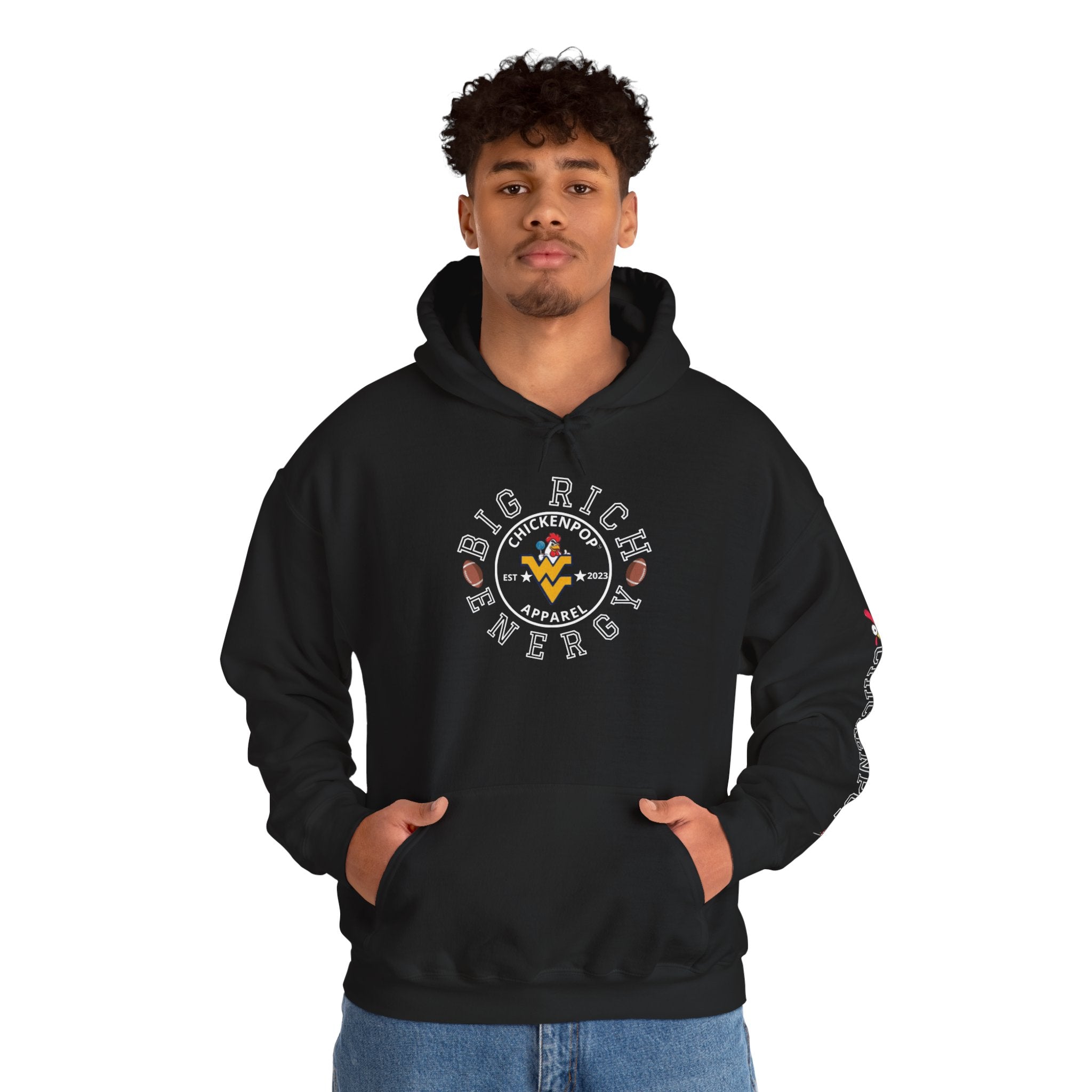 Big Rich Energy WV Logo Unisex Hoodie - ChickenPop Arm Logo Edition