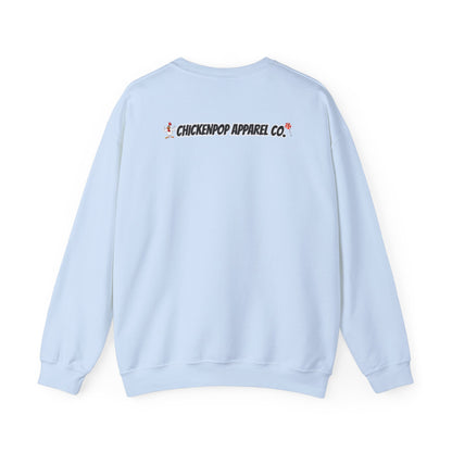 Coop Wars Crewneck Sweatshirt – Funny Political Graphic Pullover | Unisex Heavy Blend with ChickenPop Logo | Ethically Made & Cozy Cold-Weather Humor