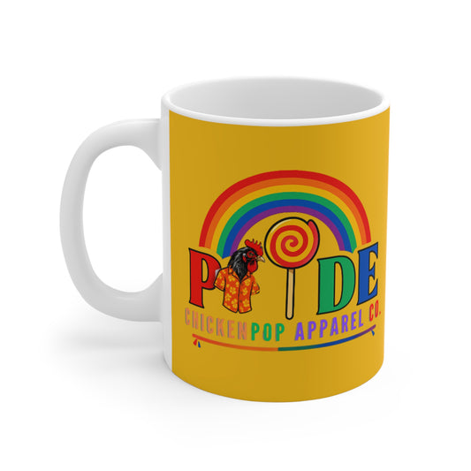 ChickenPop Pride Mug – Rainbow Coffee Mug with Bold Color Design | LGBTQ+ 11oz Ceramic Cup