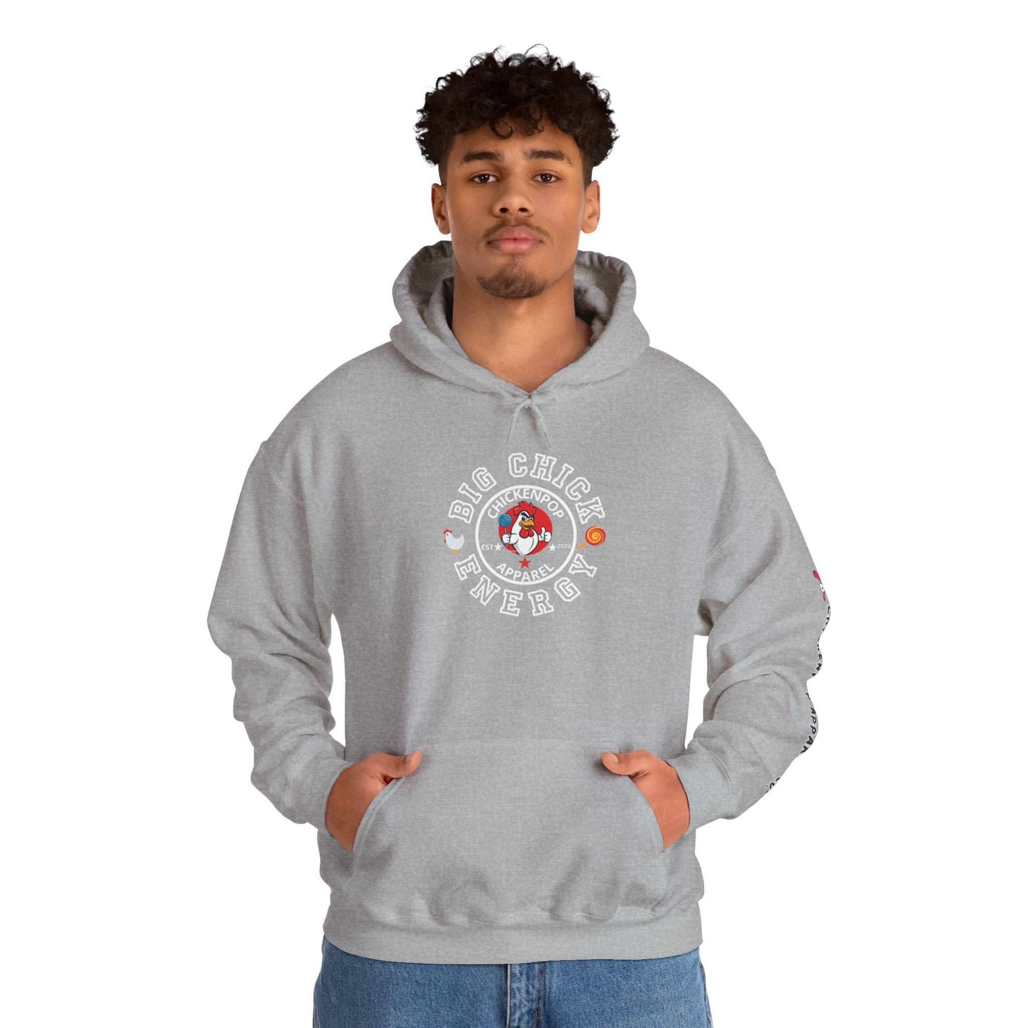 Big Chick Energy Unisex Hoodie — ChickenPop Apparel Logo Sweatshirt