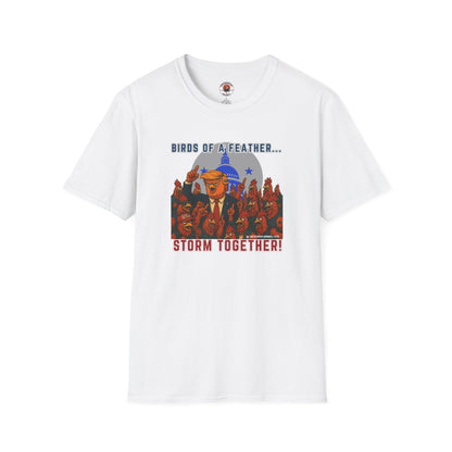 Birds of a Feather Storm Together T-Shirt – Funny Political Satire Tee for Free Thinkers & Rebel Minds