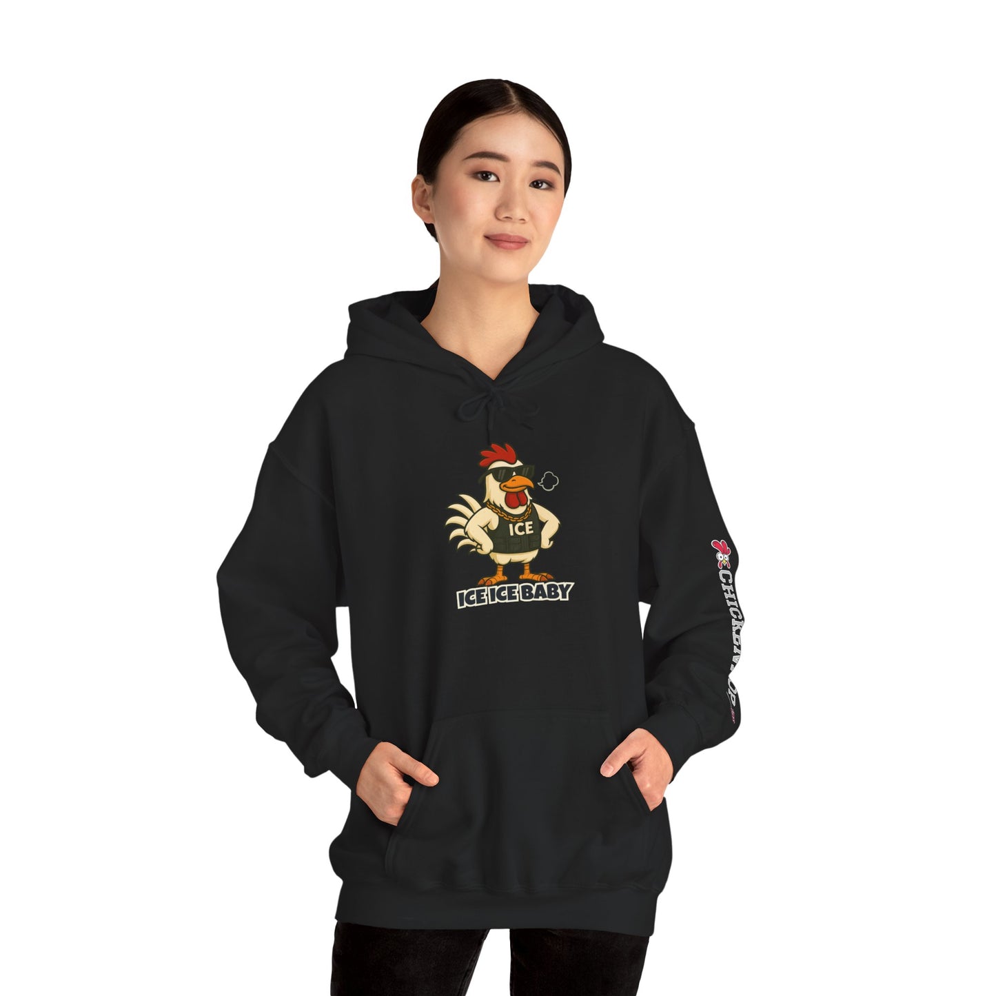 🧊 ICE ICE BABY Funky Chicken Agent Hoodie – Coop Daddy Parody Hoodie for Music & Poultry Fans