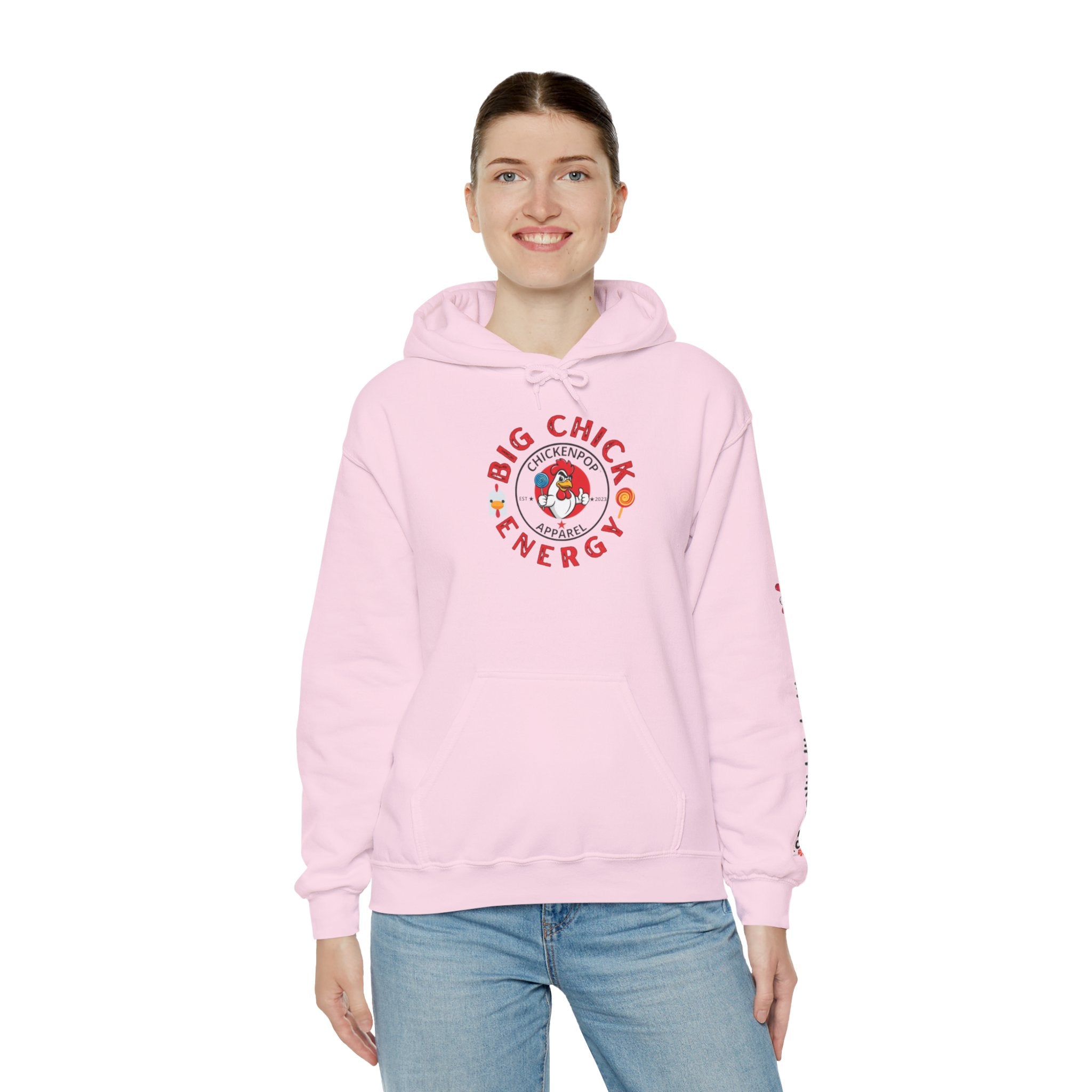 Big Chick Energy Unisex Hoodie — ChickenPop Apparel Logo Sweatshirt