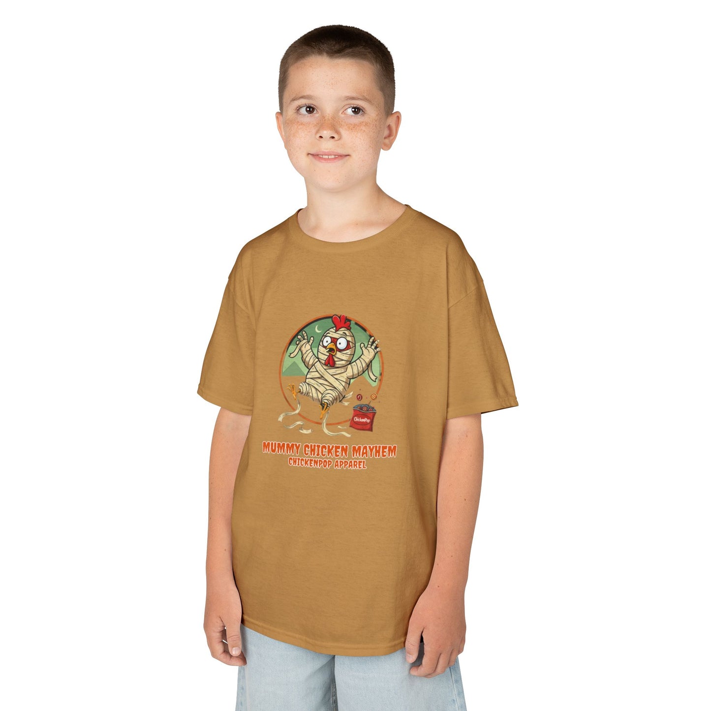 Mummy Chicken Mayhem T-Shirt: Funny Halloween Chicken Costume Shirt | Lil' Cluckers Spooky Apparel