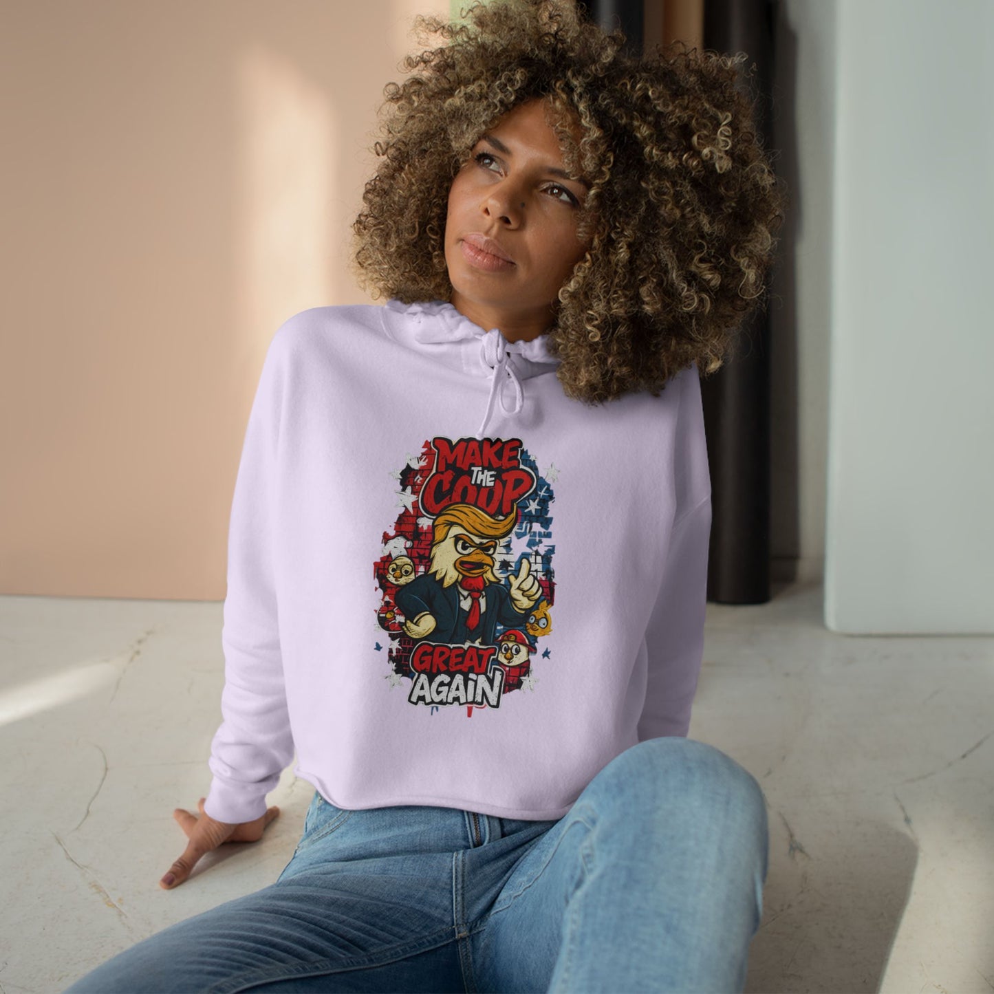 Make the Coop Great Again Cropped Sweatshirt – Cock-a-Doodle-Don Presidential Poultry 🐔🍹