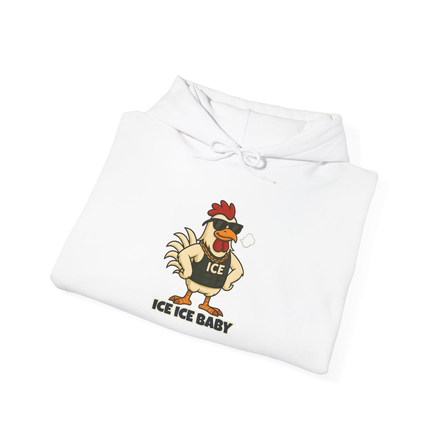 🧊 ICE ICE BABY Funky Chicken Agent Hoodie – Coop Daddy Parody Hoodie for Music & Poultry Fans