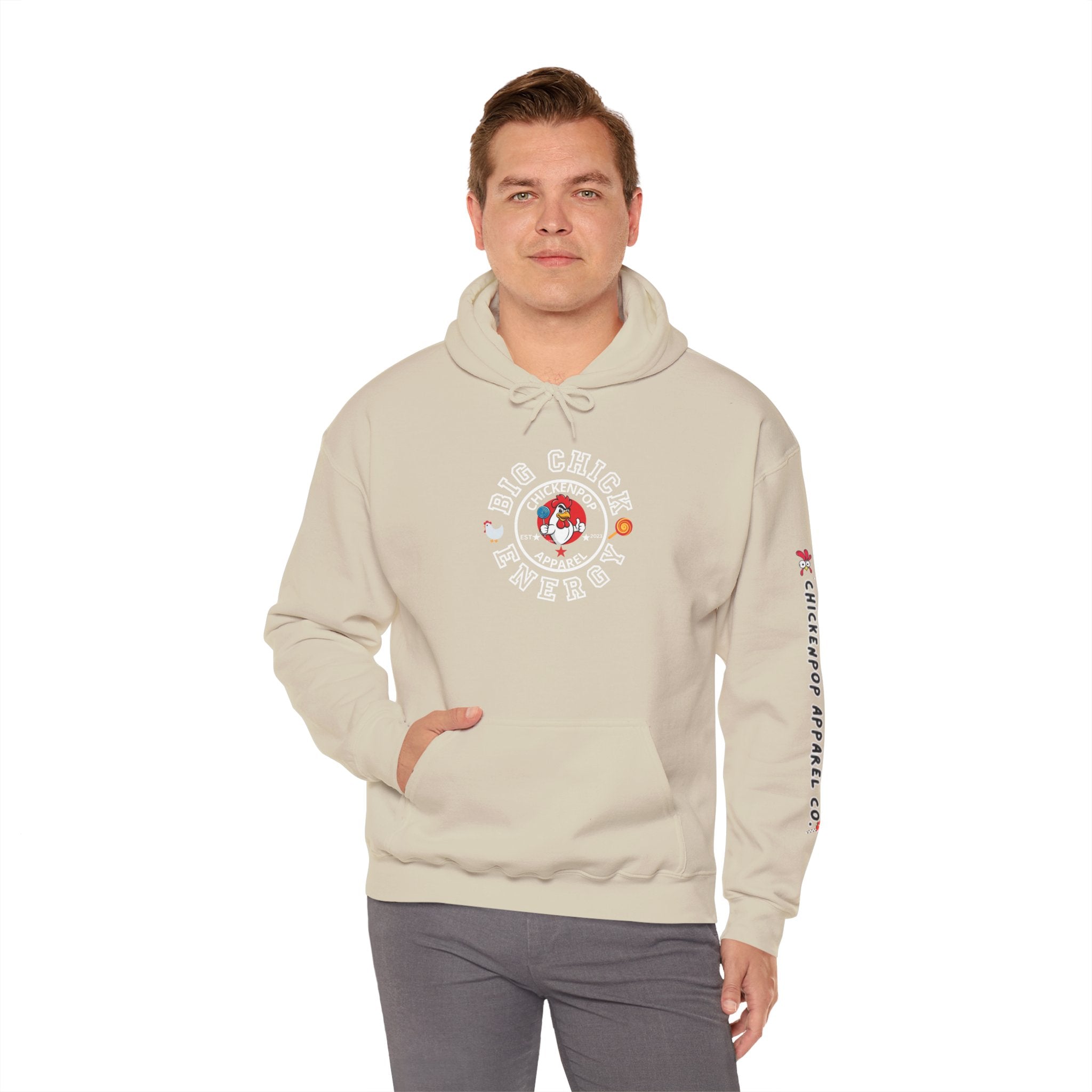 Big Chick Energy Unisex Hoodie — ChickenPop Apparel Logo Sweatshirt