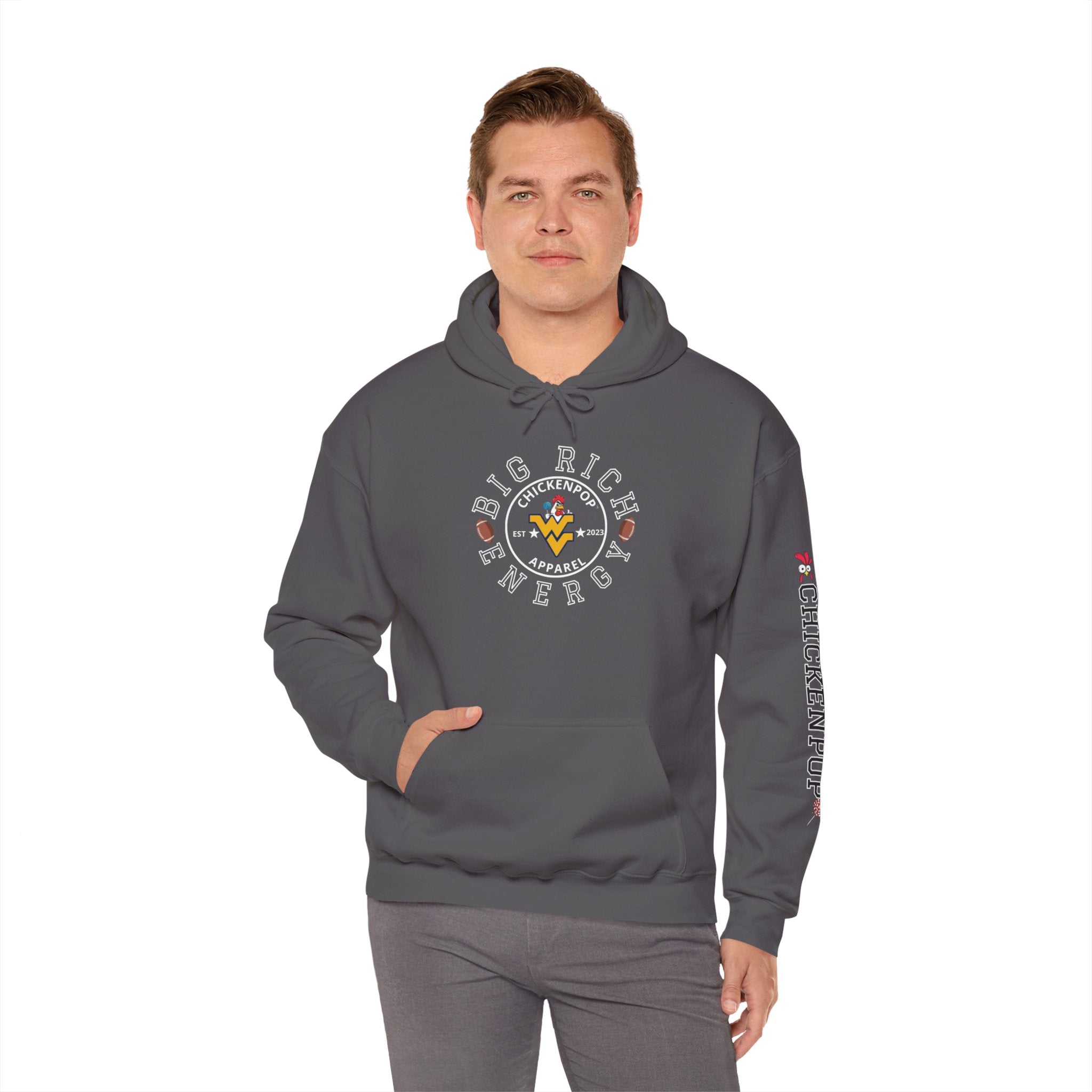 Big Rich Energy WV Logo Unisex Hoodie - ChickenPop Arm Logo Edition