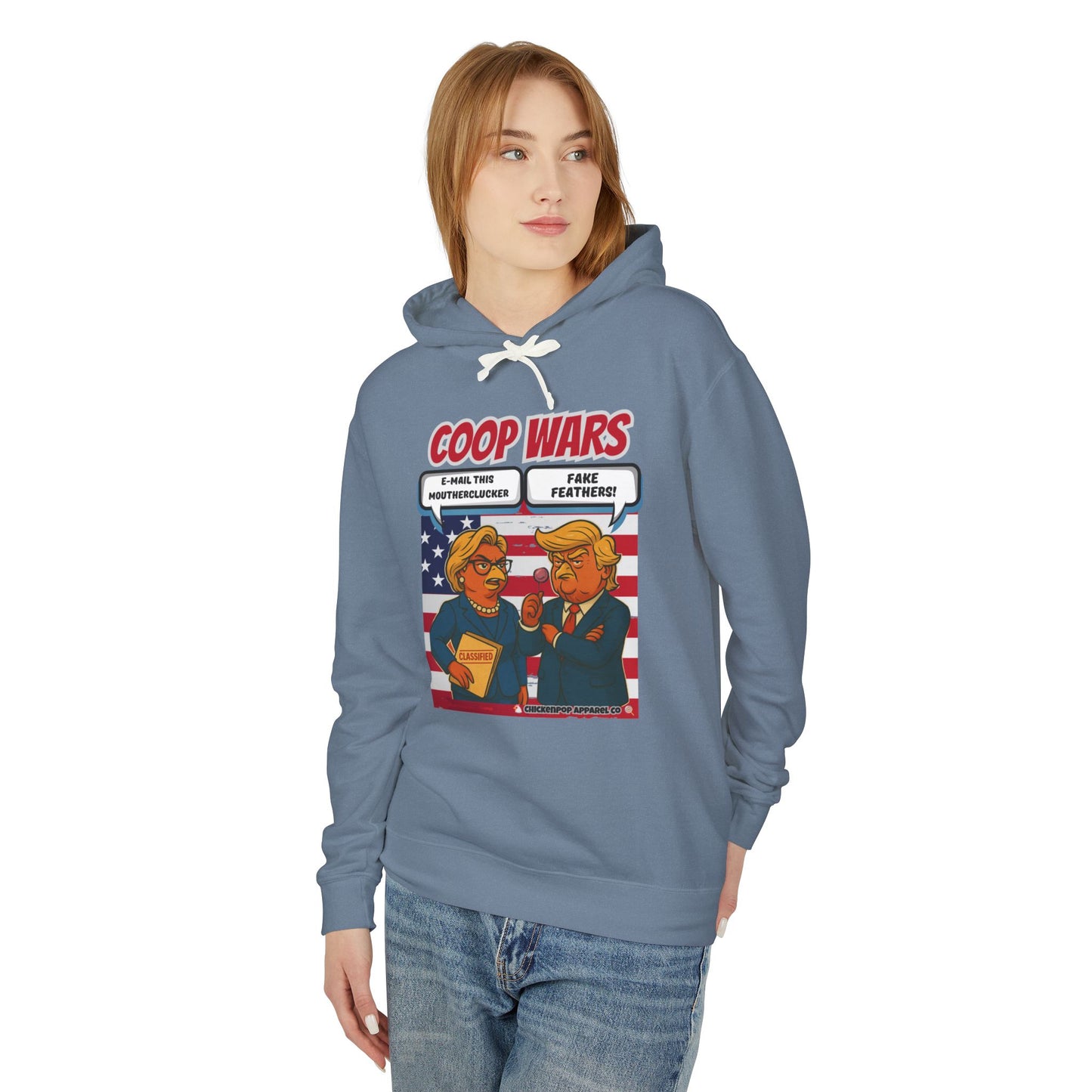 Coop Wars Hoodie – Funny Political Graphic Pullover | Unisex Relaxed Fit | Ethically Made & OEKO-TEX Certified Streetwear