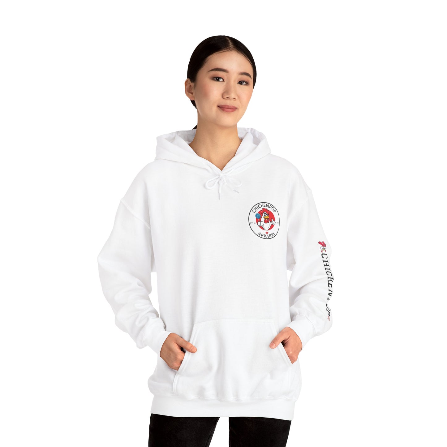 ChickenPop Apparel Logo Hoodie, Unisex Sweatshirt with Naughty Chicken Lollipop Logo, Original Design, Fun Hooded Jumper, Cozy Pullover,