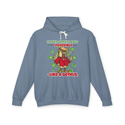 Like A Genius Hoodie – Funny Political Graphic Pullover | Unisex Relaxed Fit | Ethically Made & OEKO-TEX Certified Streetwear
