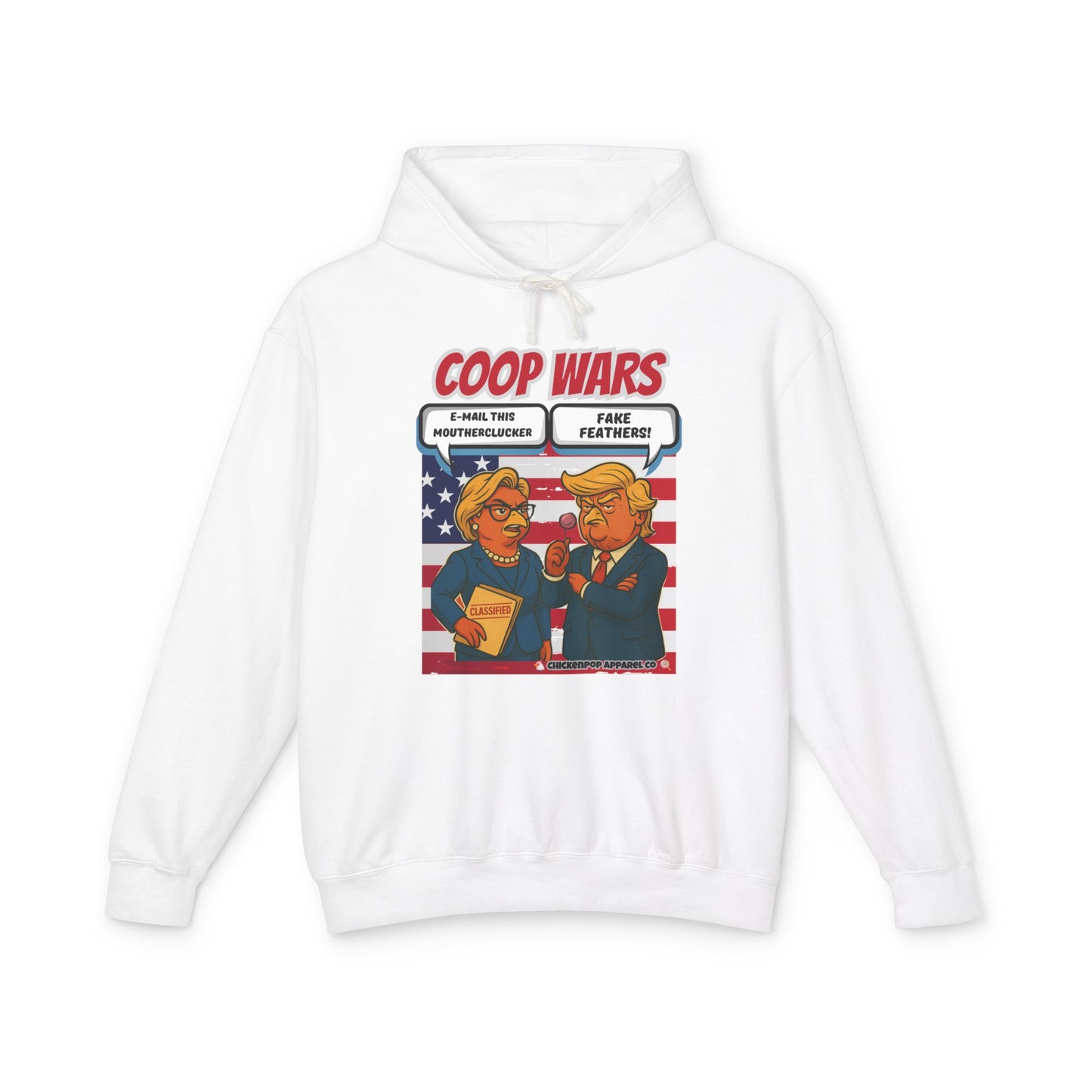 Coop Wars Hoodie – Funny Political Graphic Pullover | Unisex Relaxed Fit | Ethically Made & OEKO-TEX Certified Streetwear