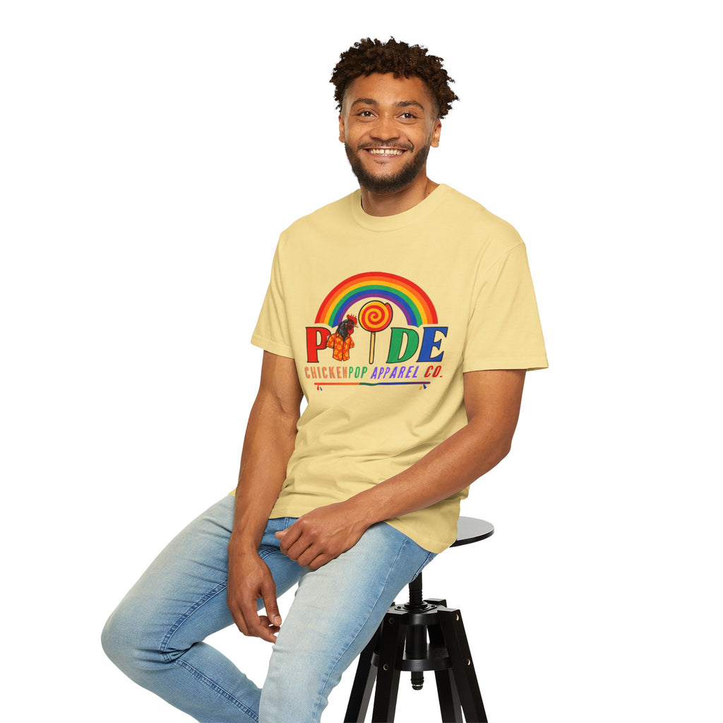 Pride Rainbow Lollipop T-Shirt — "PRIDE" ChickenPop Apparel Co. Graphic Tee