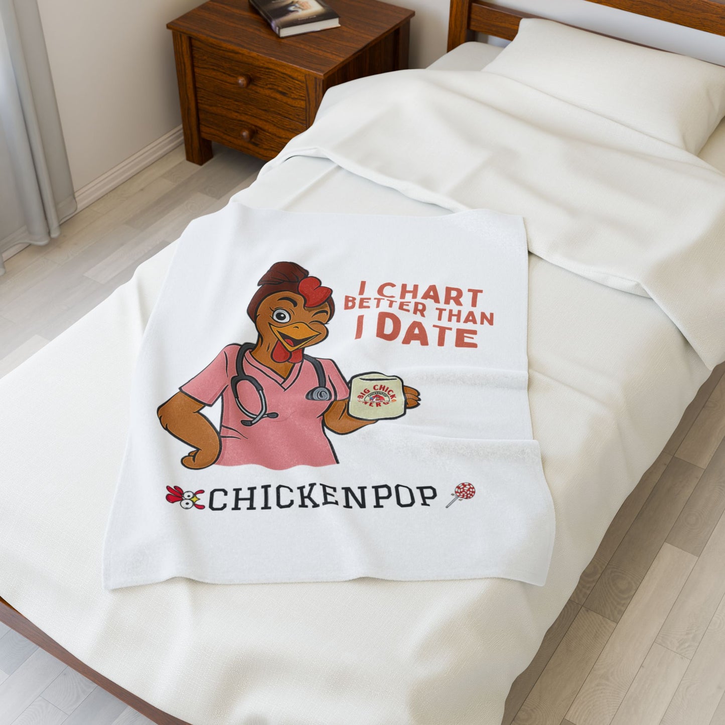 I Chart Better Than I Date Velveteen Plush Blanket - "Nurses Are All Give and Take" - Cozy Gift for Healthcare Workers