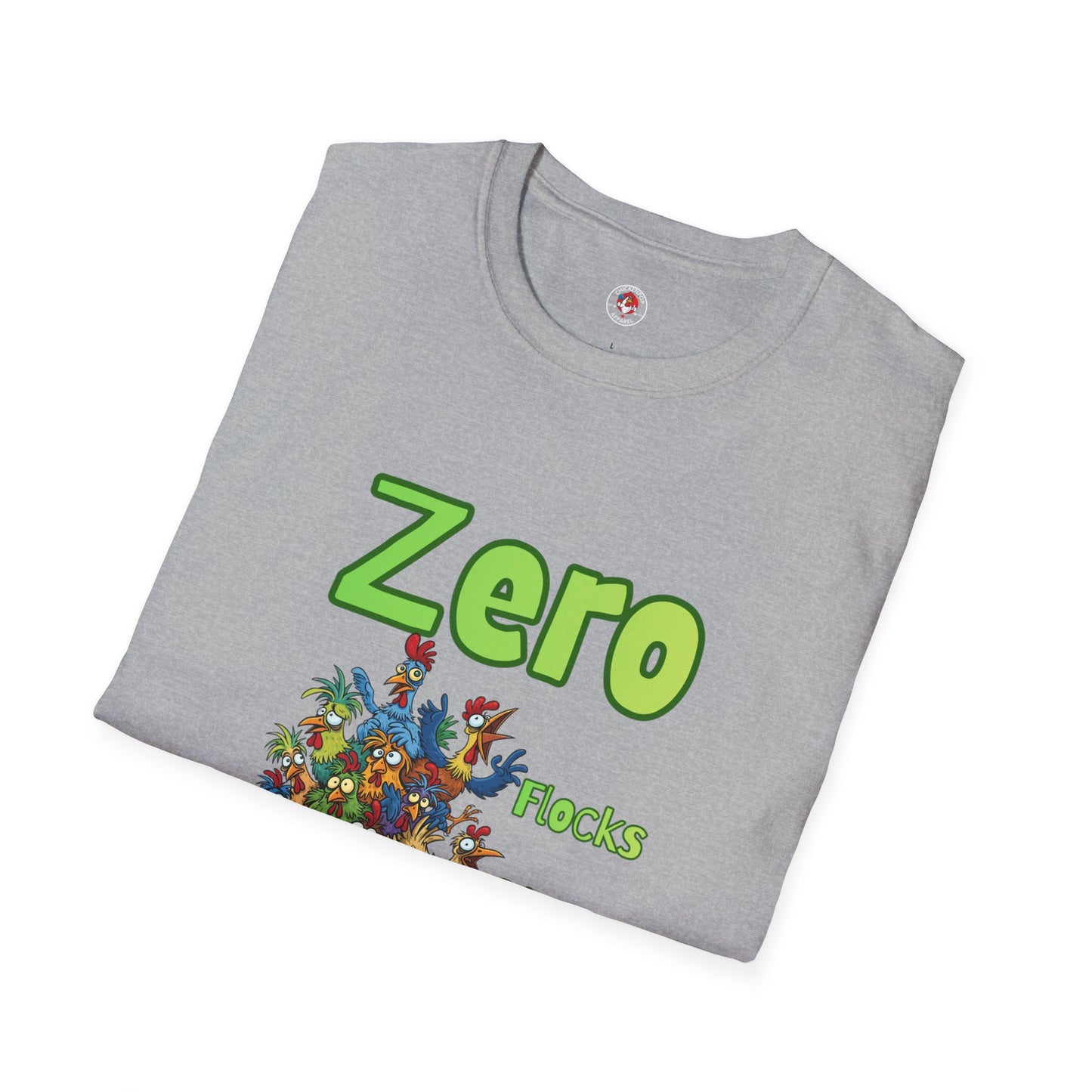 Zero Flocks Given T-Shirt – Funny Chicken Graphic Tee in Black | ChickenPop Apparel Unisex Shirt