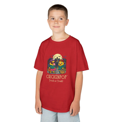 Trick or Treat Kids Halloween Tee | ChickenPop Lil’ Cluckers Sunny & Scramble Halloween Shirt