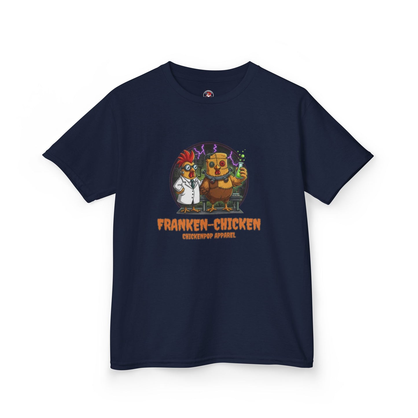 Franken-Chicken T-Shirt: Funny Mad Scientist Chicken Tee | Lil' Cluckers Halloween Costume Apparel
