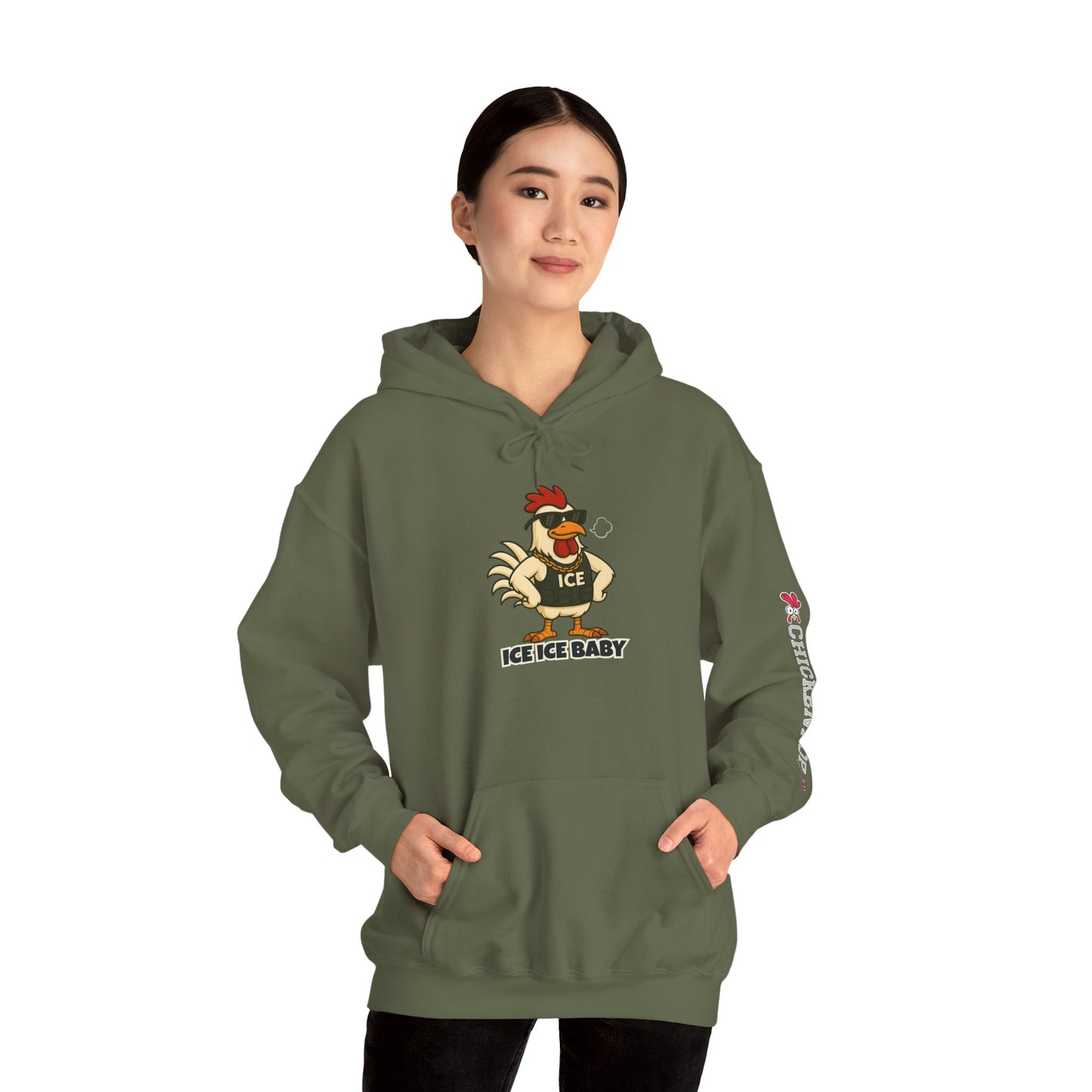 🧊 ICE ICE BABY Funky Chicken Agent Hoodie – Coop Daddy Parody Hoodie for Music & Poultry Fans