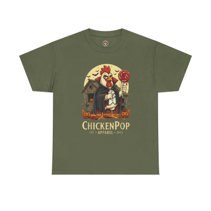 ChickenPop Sucker For a Pop Vampire Rooster Halloween T-Shirt – Funny Spooky Graphic Tee for Fall & Costume Season