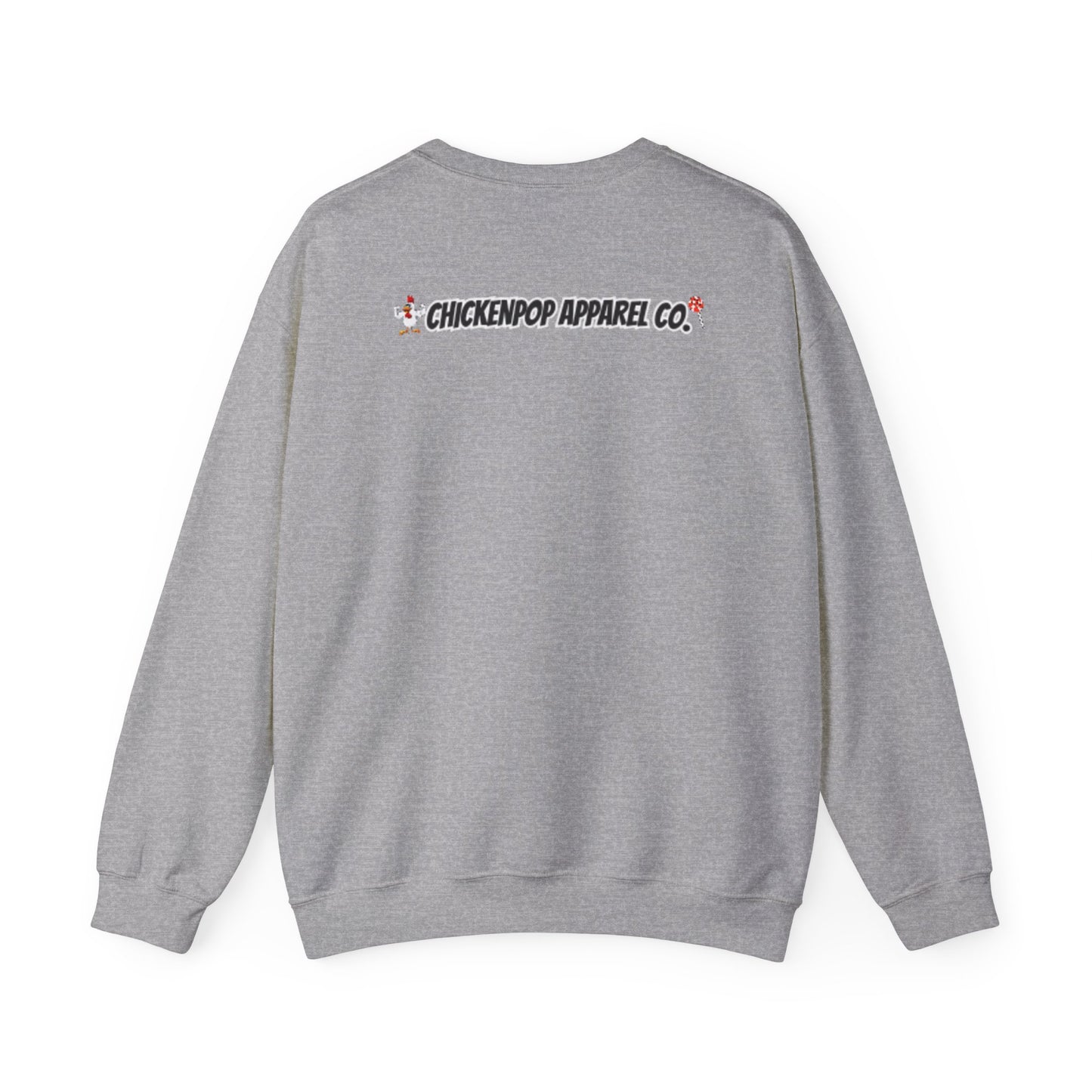 Coop Wars Crewneck Sweatshirt – Funny Political Graphic Pullover | Unisex Heavy Blend with ChickenPop Logo | Ethically Made & Cozy Cold-Weather Humor