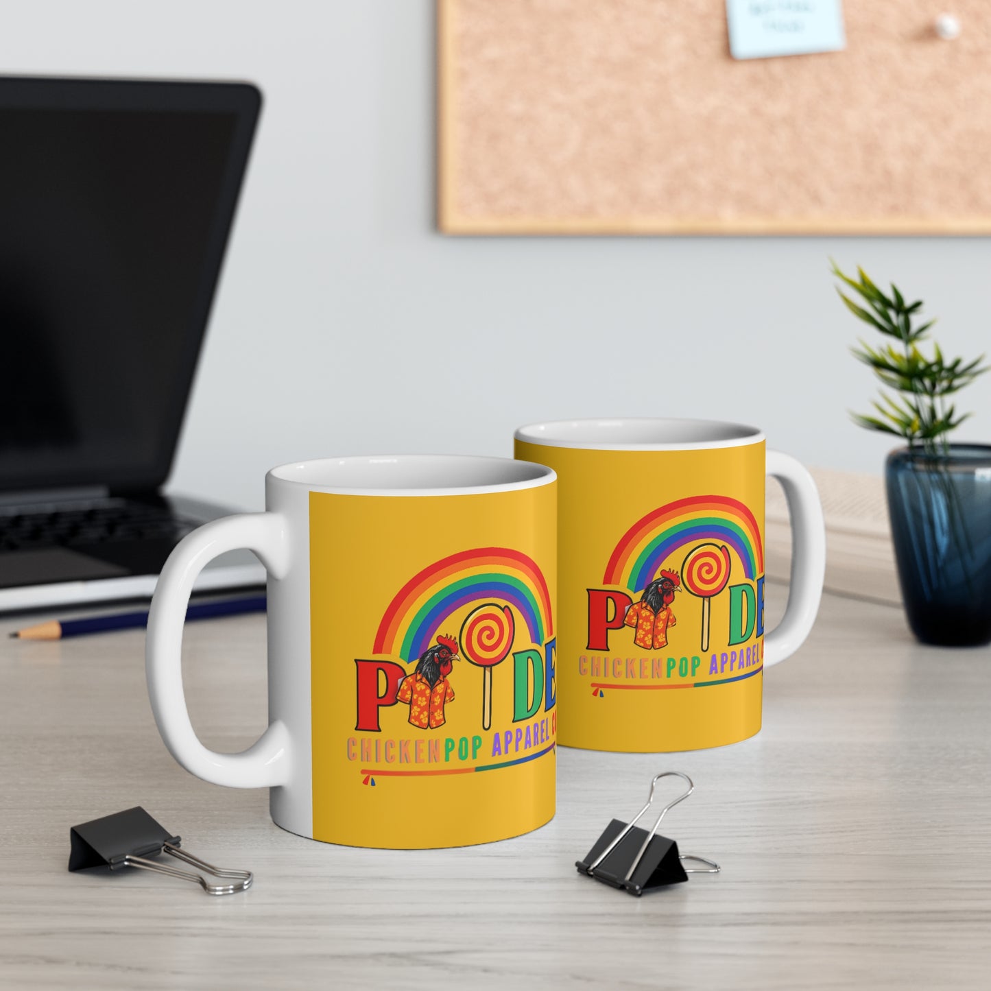 ChickenPop Pride Mug – Rainbow Coffee Mug with Bold Color Design | LGBTQ+ 11oz Ceramic Cup