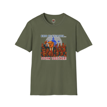 Birds of a Feather Storm Together T-Shirt – Funny Political Satire Tee for Free Thinkers & Rebel Minds