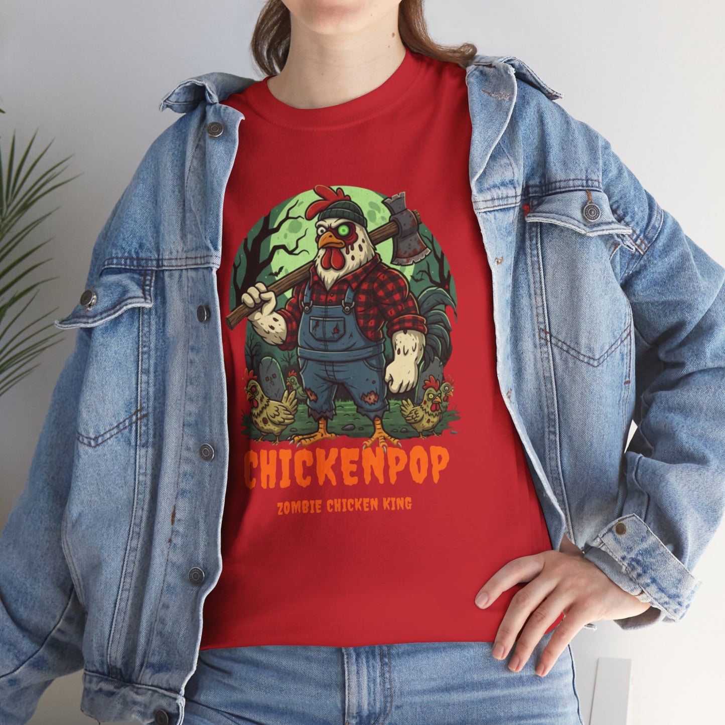 Zombie Chicken King Halloween Shirt – Funny Spooky T-Shirt
