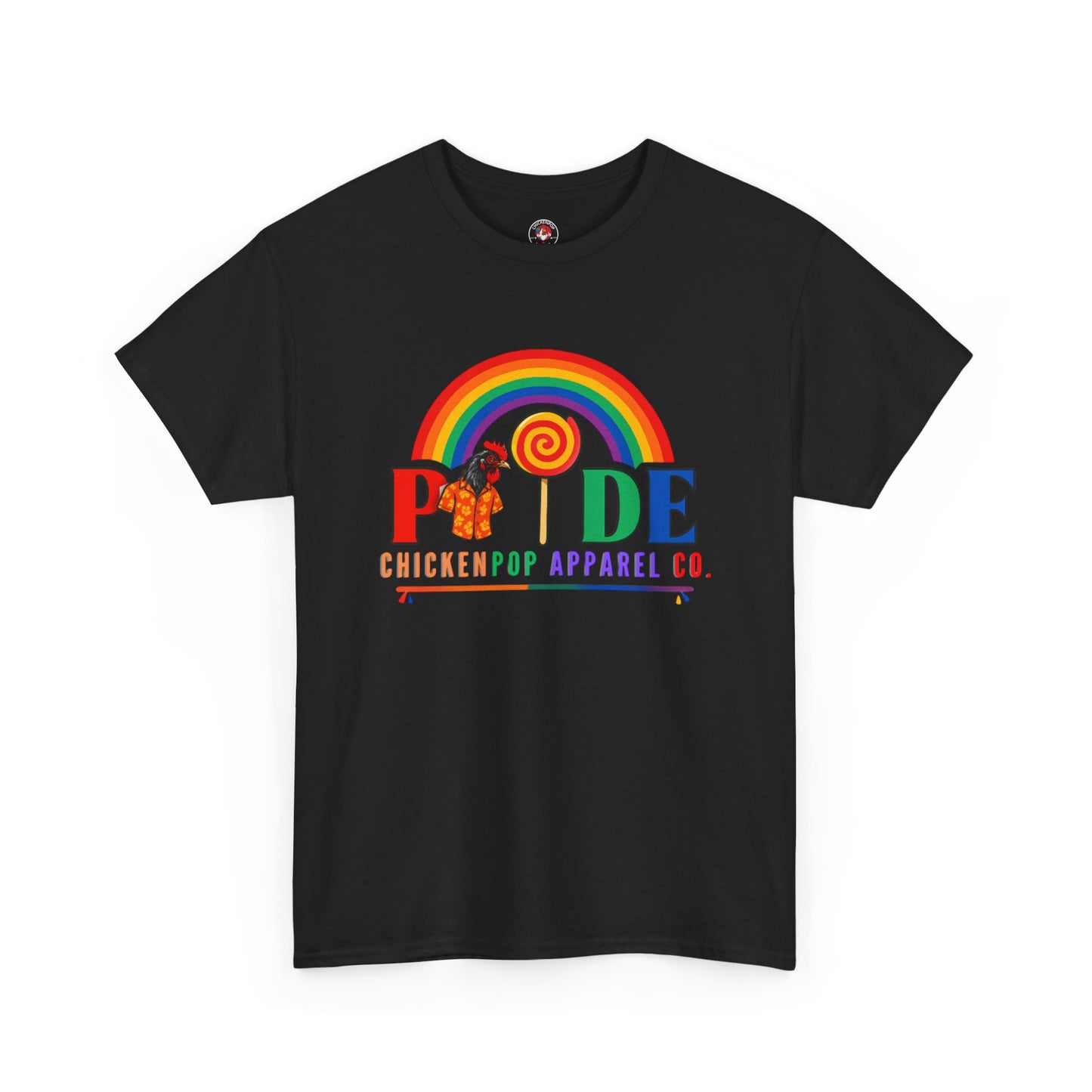Pride Rainbow Lollipop T-Shirt — "PRIDE" ChickenPop Apparel Co. Graphic Tee