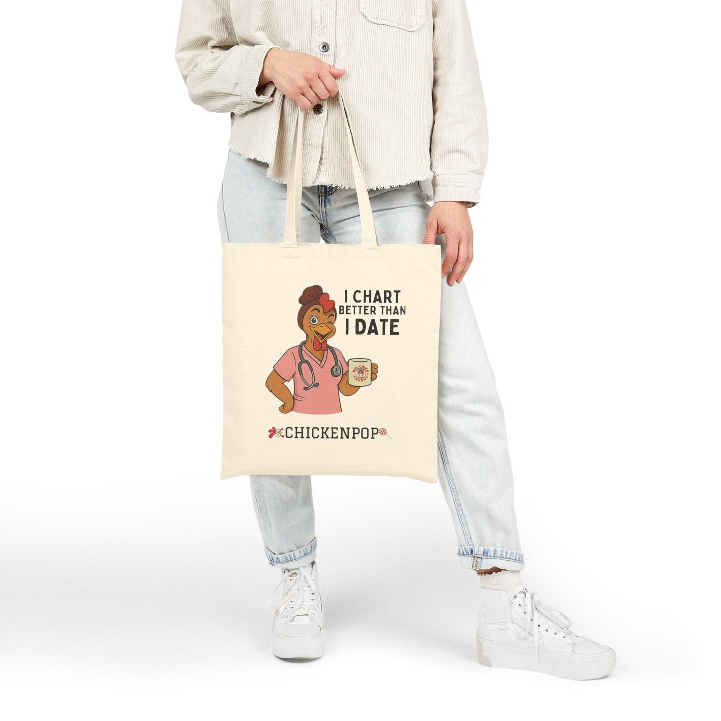 Nurse's Humor Tote Bag - I Chart Better Than I Date - Perfect Gift for Healthcare Workers, Nurse Appreciation, Everyday Use