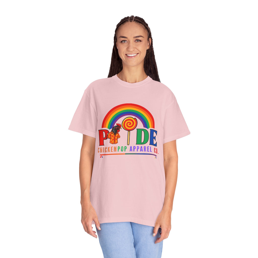 Pride Rainbow Lollipop T-Shirt — "PRIDE" ChickenPop Apparel Co. Graphic Tee