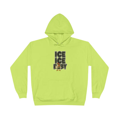 ICE ICE BABY Funny Chicken Hoodie – Retro Hip-Hop Pullover for Music Fans, Students & Cold-Weather Comedians