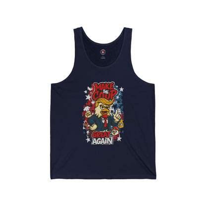 Make the Coop Great Again Ribbed Tank – Cock-a-Doodle-Don Presidential  Poultry 🐔🍹