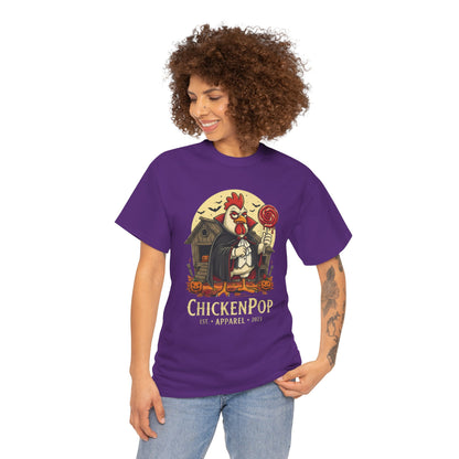 ChickenPop Sucker For a Pop Vampire Rooster Halloween T-Shirt – Funny Spooky Graphic Tee for Fall & Costume Season