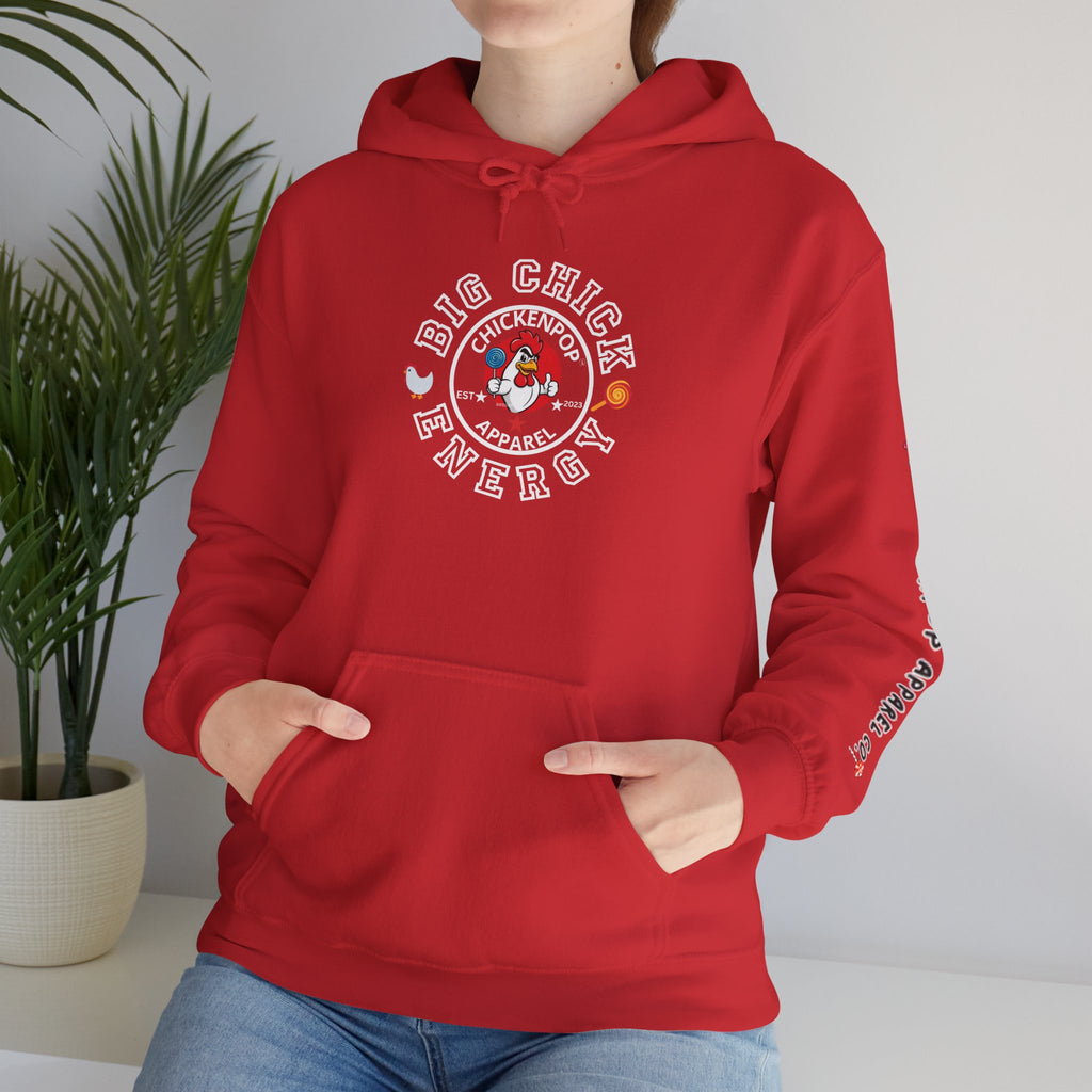 Big Chick Energy Unisex Hoodie — ChickenPop Apparel Logo Sweatshirt
