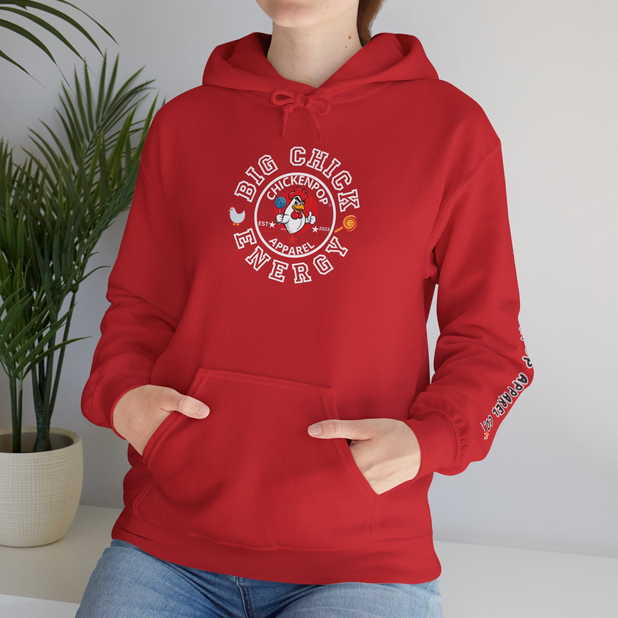 Big Chick Energy Unisex Hoodie — ChickenPop Apparel Logo Sweatshirt