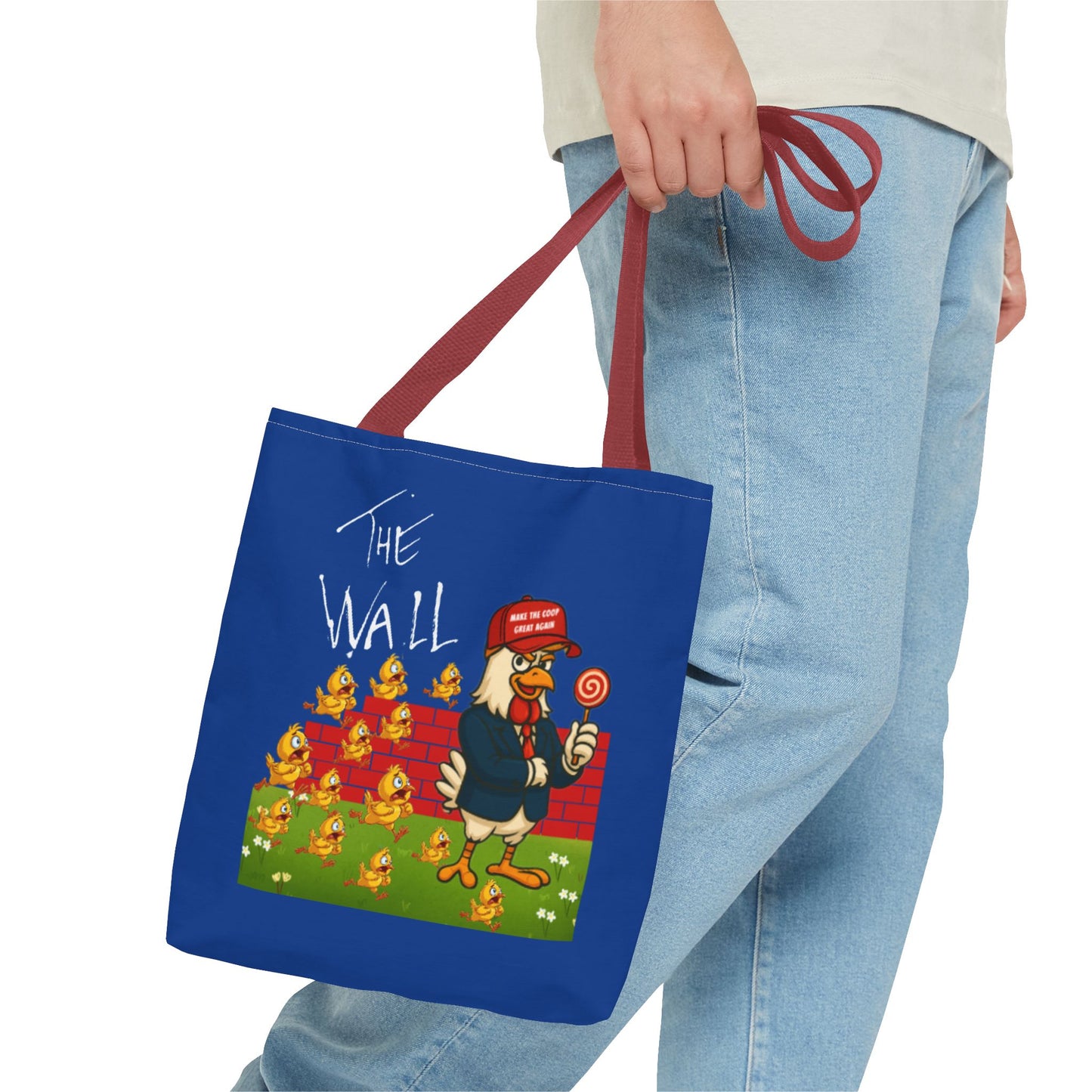 Another Chick Thru The Wall Tote Bag – Funny Political Chicken Graphic | Durable Eco-Friendly Canvas Shopper for Everyday Use