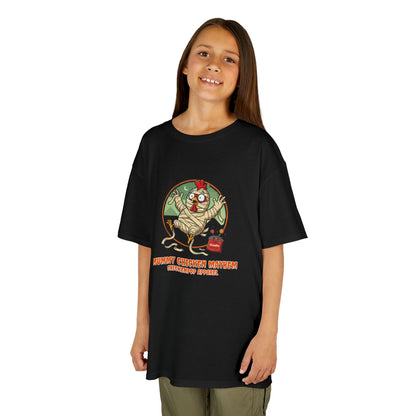 Mummy Chicken Mayhem T-Shirt: Funny Halloween Chicken Costume Shirt | Lil' Cluckers Spooky Apparel