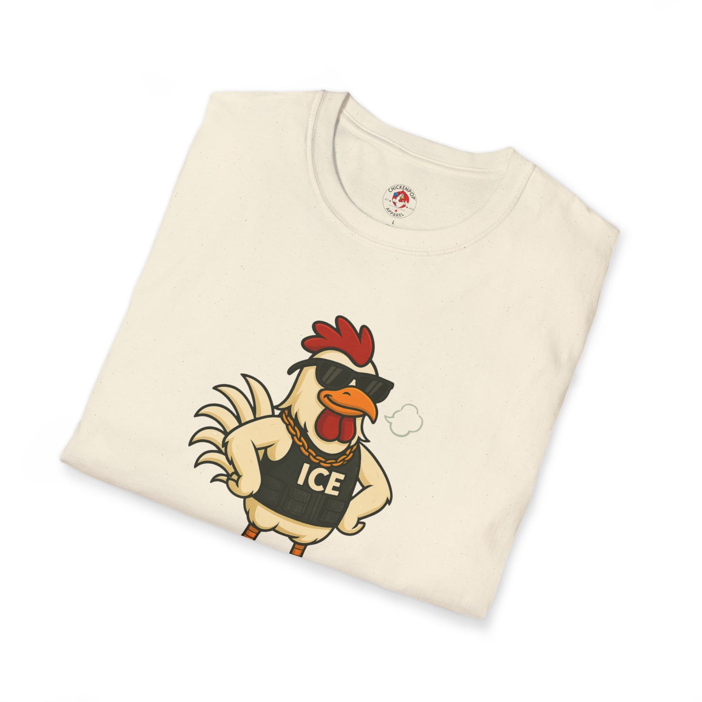 🧊 ICE ICE BABY Funky Chicken Agent T-Shirt – Coop Daddy Parody Tee for Music & Poultry Fans