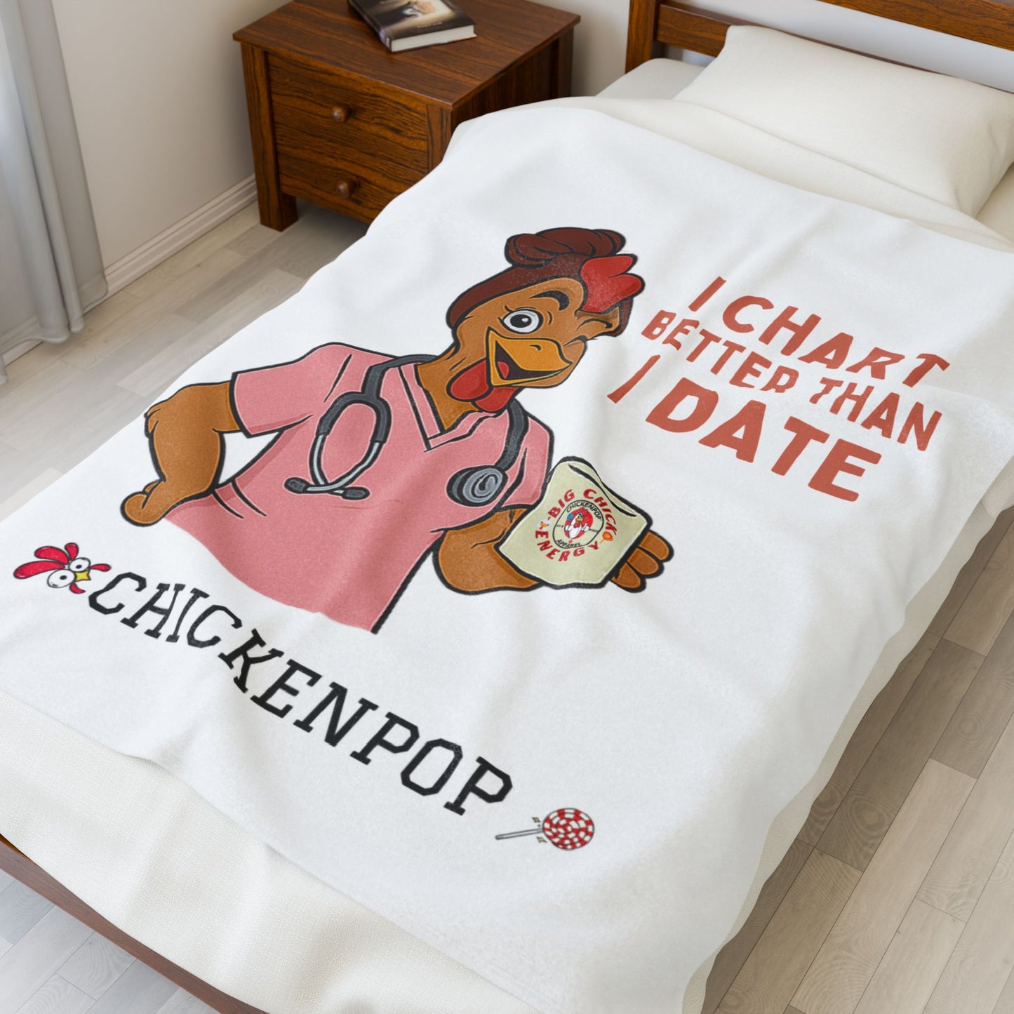 I Chart Better Than I Date Velveteen Plush Blanket - "Nurses Are All Give and Take" - Cozy Gift for Healthcare Workers